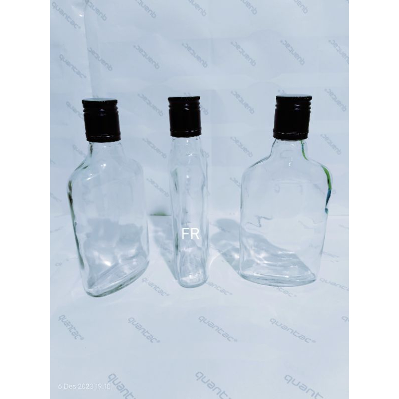 botol kaca gepeng 200ml botol oval 250ml tutup segel alumunium panjang