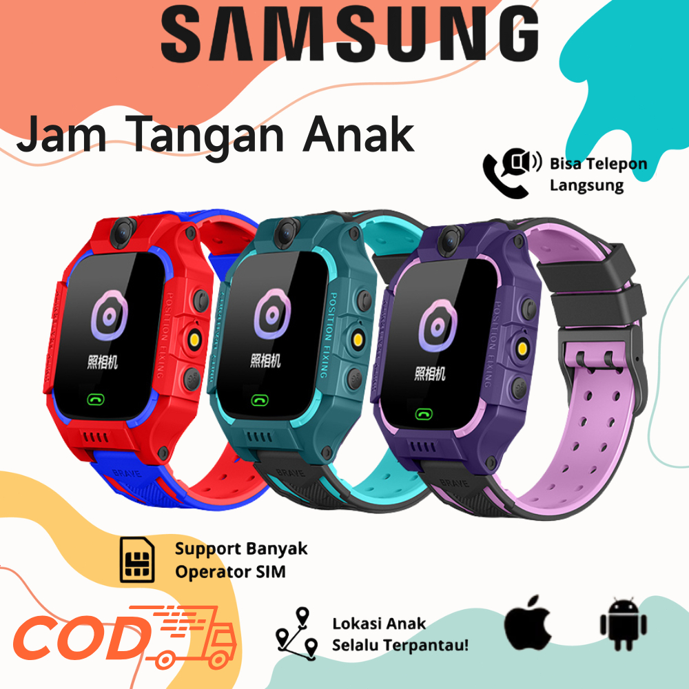 Samsung Q19 Smartwatch anak 1.44 Inci Jam tangan pintar Watch Children Kamera ganda 360 derajat flip