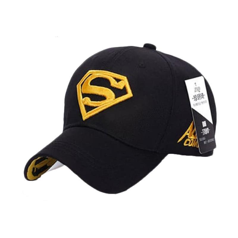 Topi Baseball Superman Logo S Bordir - Topi Pria Wanita Casual Warna Merah