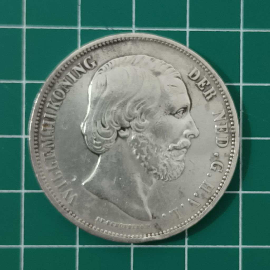 KOIN PERAK WILLEM III 2,5 GULDEN 1872