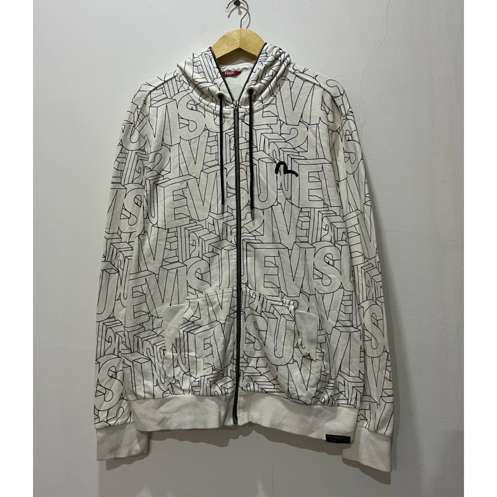 Zipper Hoodie EVISU AOP White