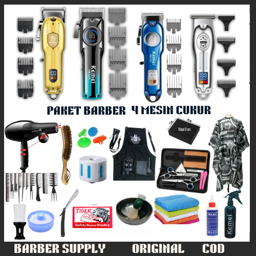 Paket Barbershop Lengkap Original Alat Cukur Rambut Paket Peralatan Usaha Barbershop Super Taper Ori