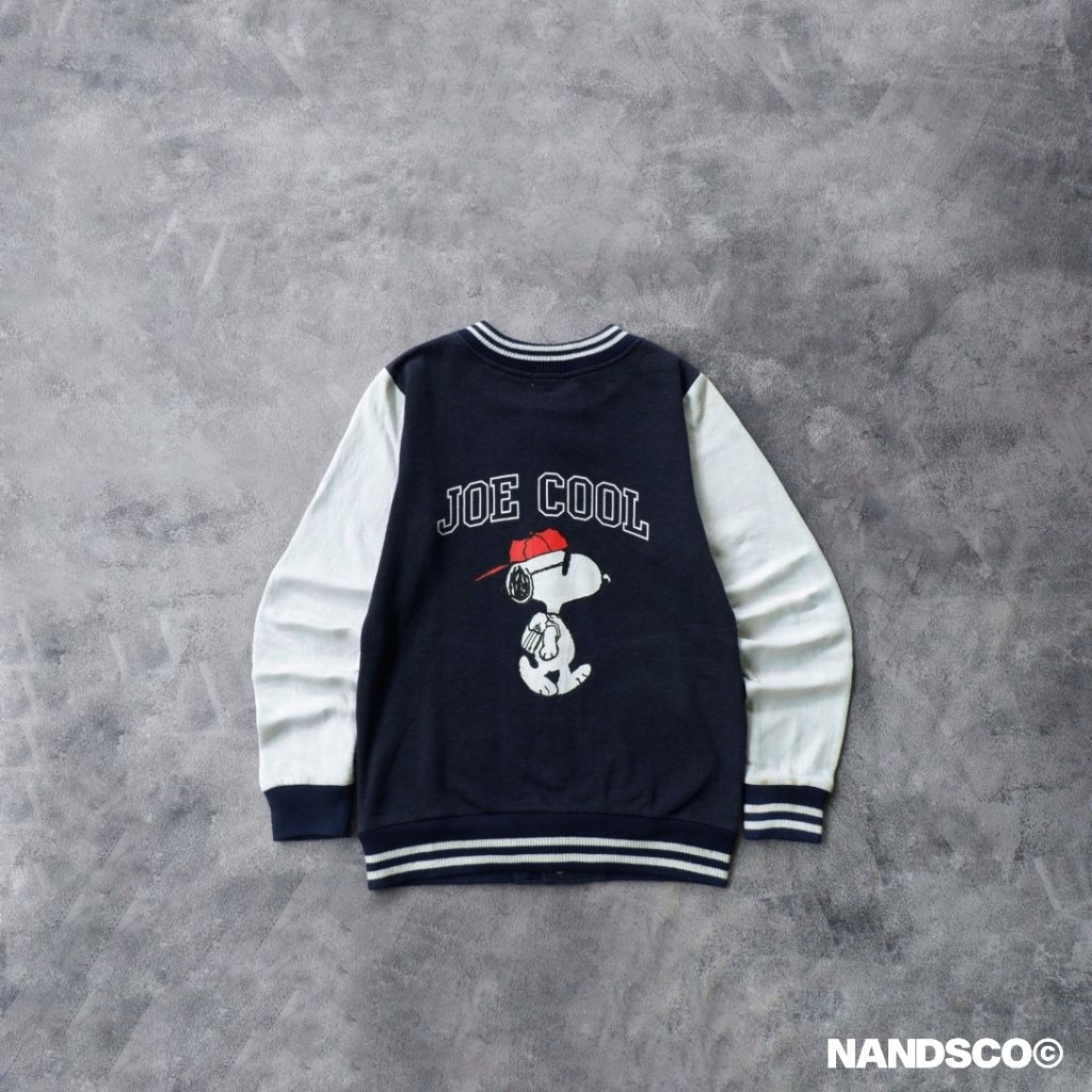Vintage PEANUTS | Graphic Varsity Jacket - Dark Navy/White