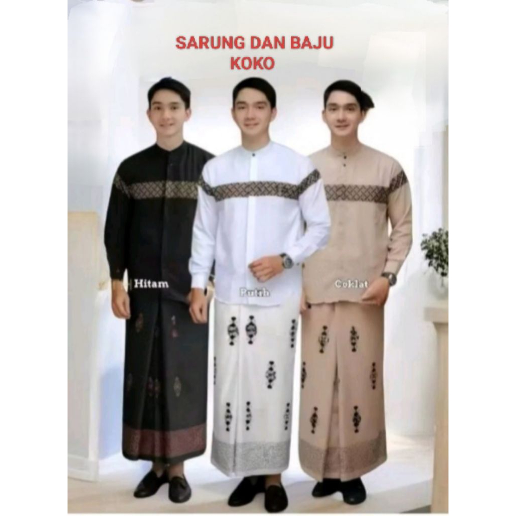SET SARUNG DAN BAJU KOKO DEWASA KOBATA KINANG