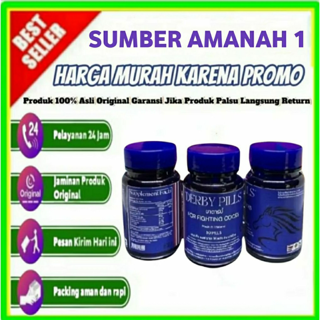 DERBY PILLS AYAM - Import Thailand 100% Original Meningkatkan Stamina dan Agresif Obat ayam aduan, d