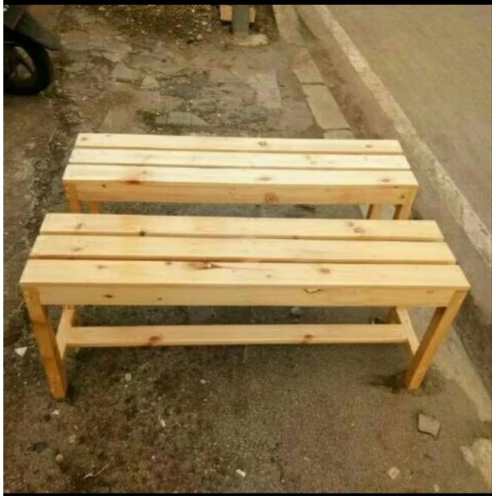 bangku kayu jati belanda sudah di pernis