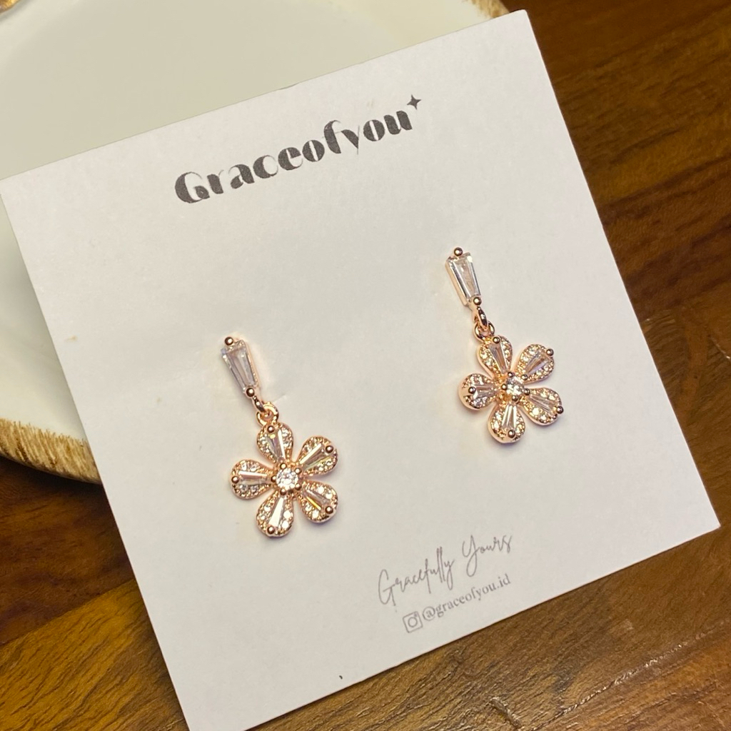 Graceofyou - Blossom Spark - Anting Pesta Wanita - Anting Stud Cewek Bunga Korea KKV