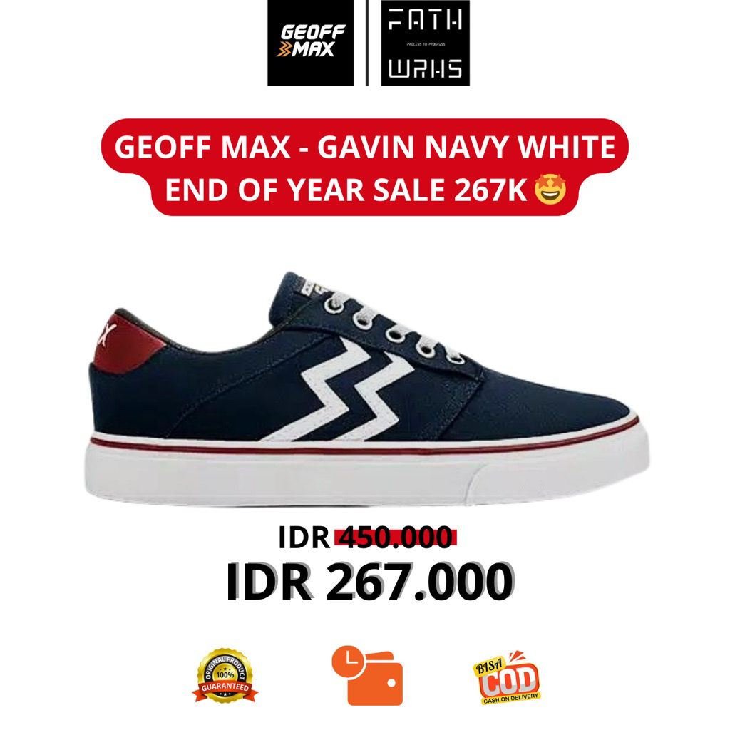 Sepatu Geoff Max Original - Gavin Navy White | Sepatu Pria | Sepatu Wanita | Sepatu Unisex