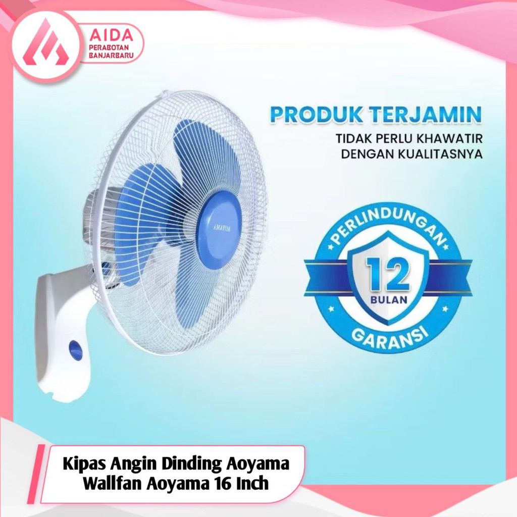 Kipas Angin Dinding Aoyama / Wallfan 16inch Aoyama / Kipas Dinding Tempel / Kipas Angin Dinding Wall