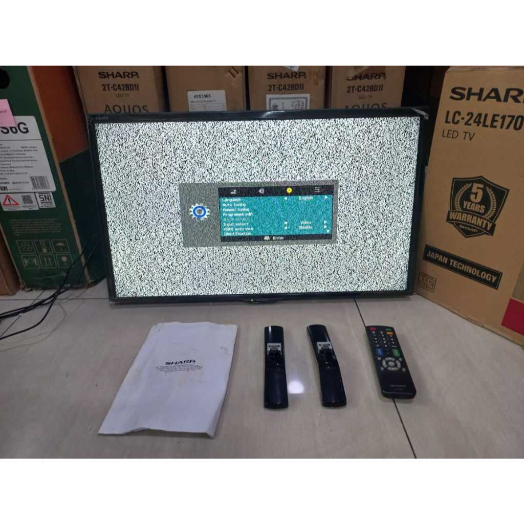 TV LED Sharp 24 Inch HD Analog TV Kondisi bekas masih segel siap pakai 6285F