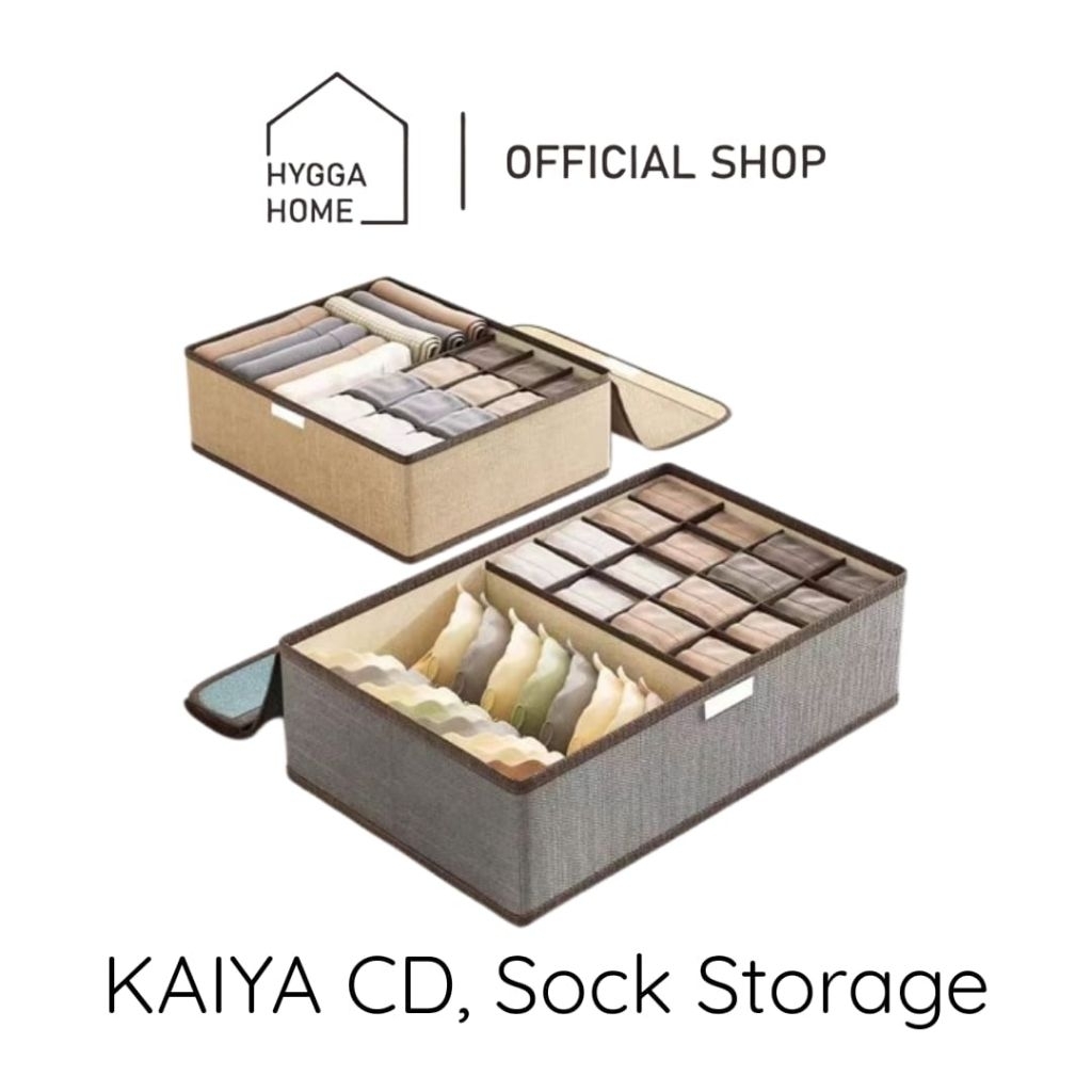 Hygga Home KAIYA Bra Underwear Socks Storage Box with Lid Penyimpanan Pakaian Dalam Organizer Kotak 