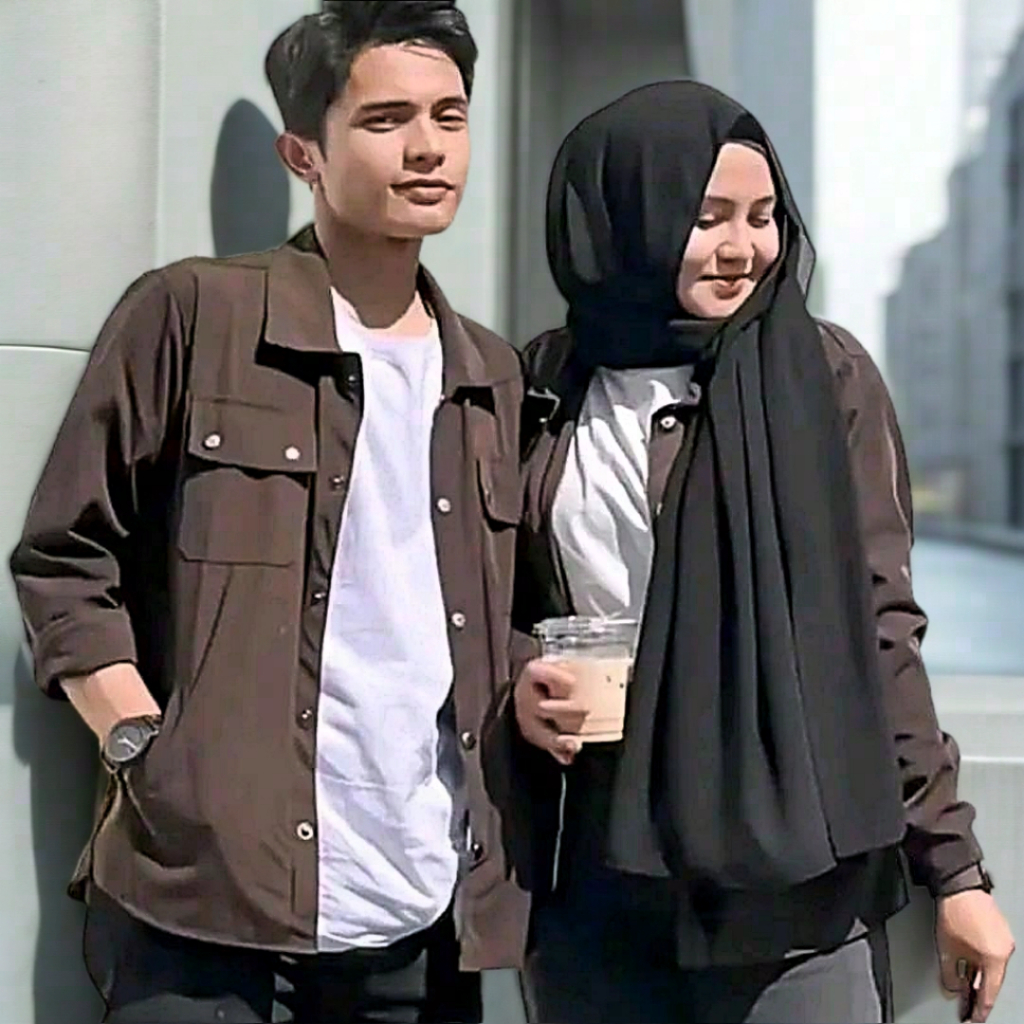 Richie Jeans_2 pcs Jaket couple pasangan Oversize Pria Wanita - Baju Couple  COD