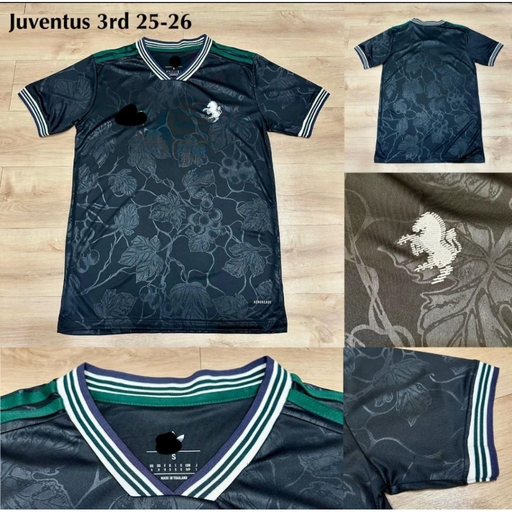 Jersey Kaos Baju Sepak Bola Dewasa Juve Juventus Jupe Home Away 3rd Third Hitam Black Serie A Liga I