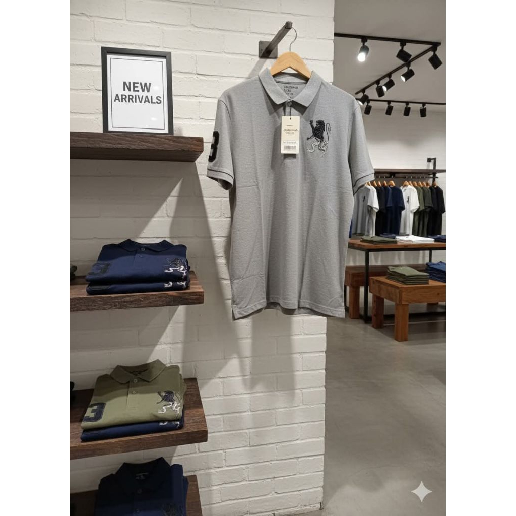 GIORDANO LION 3D POLO WARNA ABU ABU ORIGINAL SISA EXPORT
