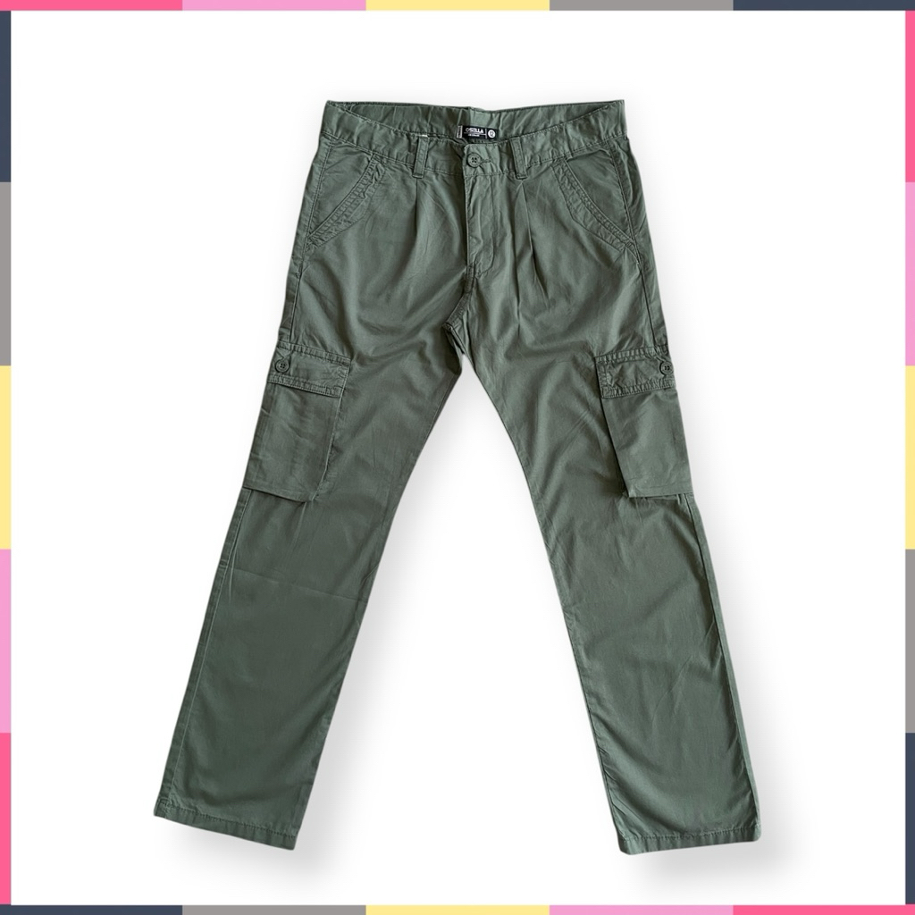 Army Green Cargo Pants for Kids 4-14 Years Old