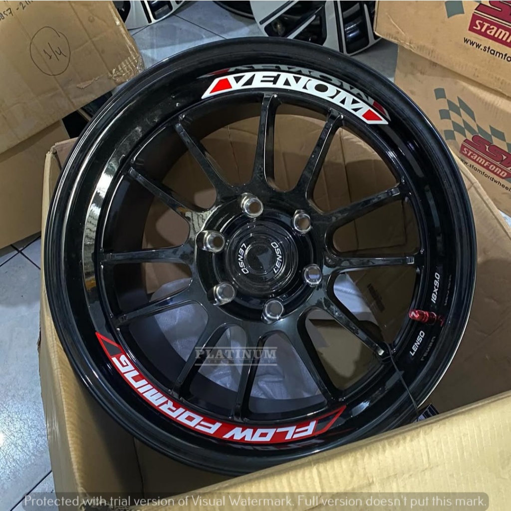 VELG LENSO ORIGINAL VENOM 5 LOBANG 6 BLACK FOR PAJERO FORTUNER HILUX DLL