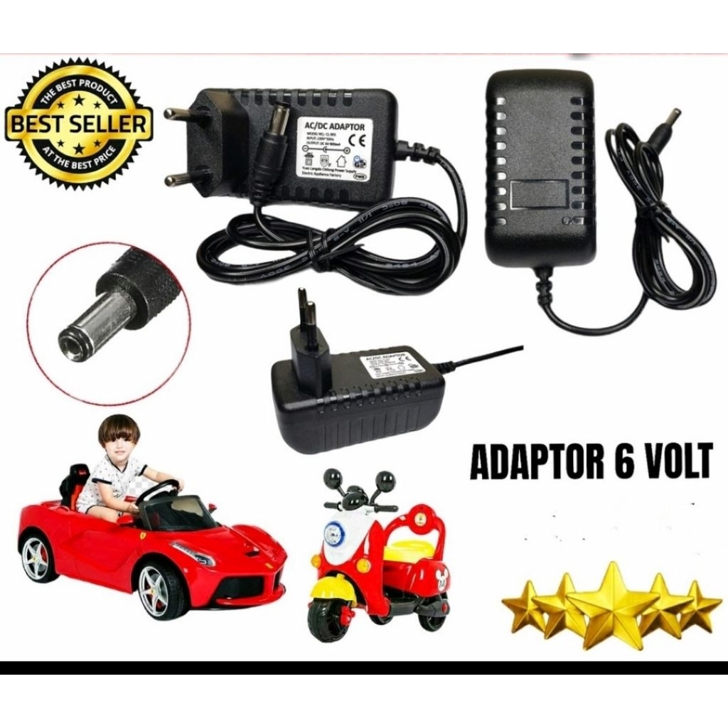 Adaptor casan charger mainan mobilan motor 6v charger mainan anak2 berkuwalitas