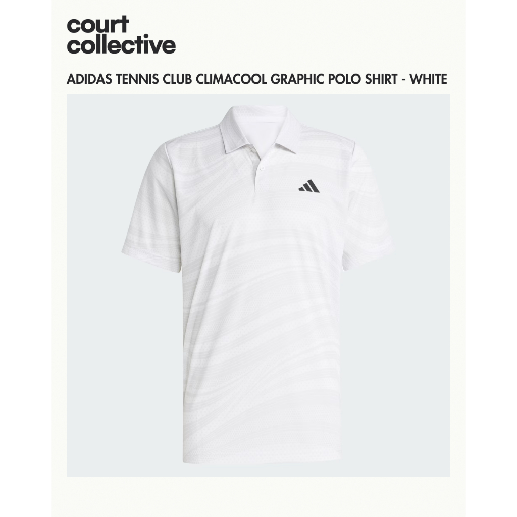 Adidas Tennis Club Climacool Graphic Polo Shirt - White