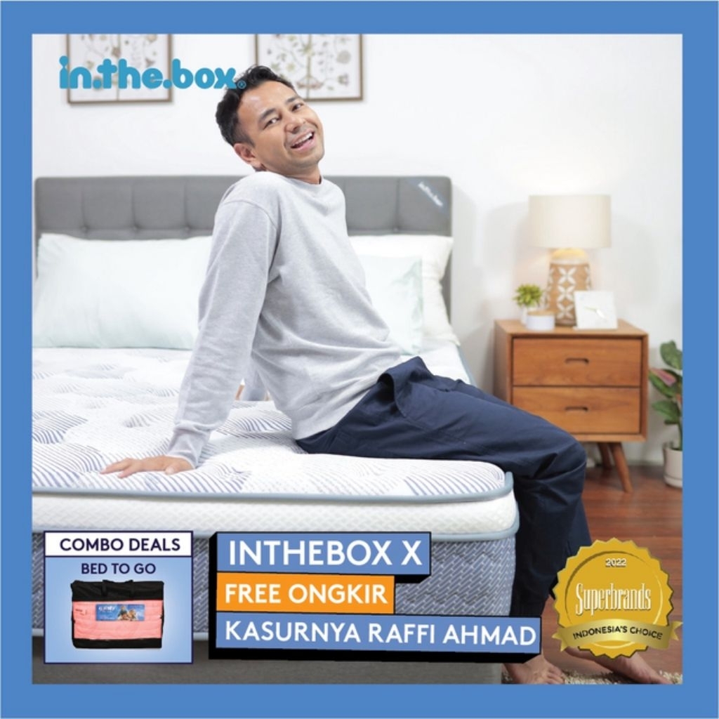 Inthebox - Kasur Spring Bed In The Box X Free Bed To Go Putih