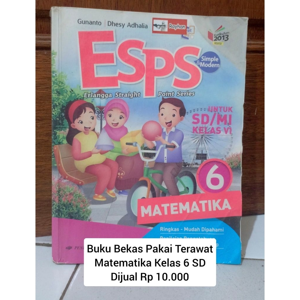 Buku bekas pakai Matematika ESPS kelas 6