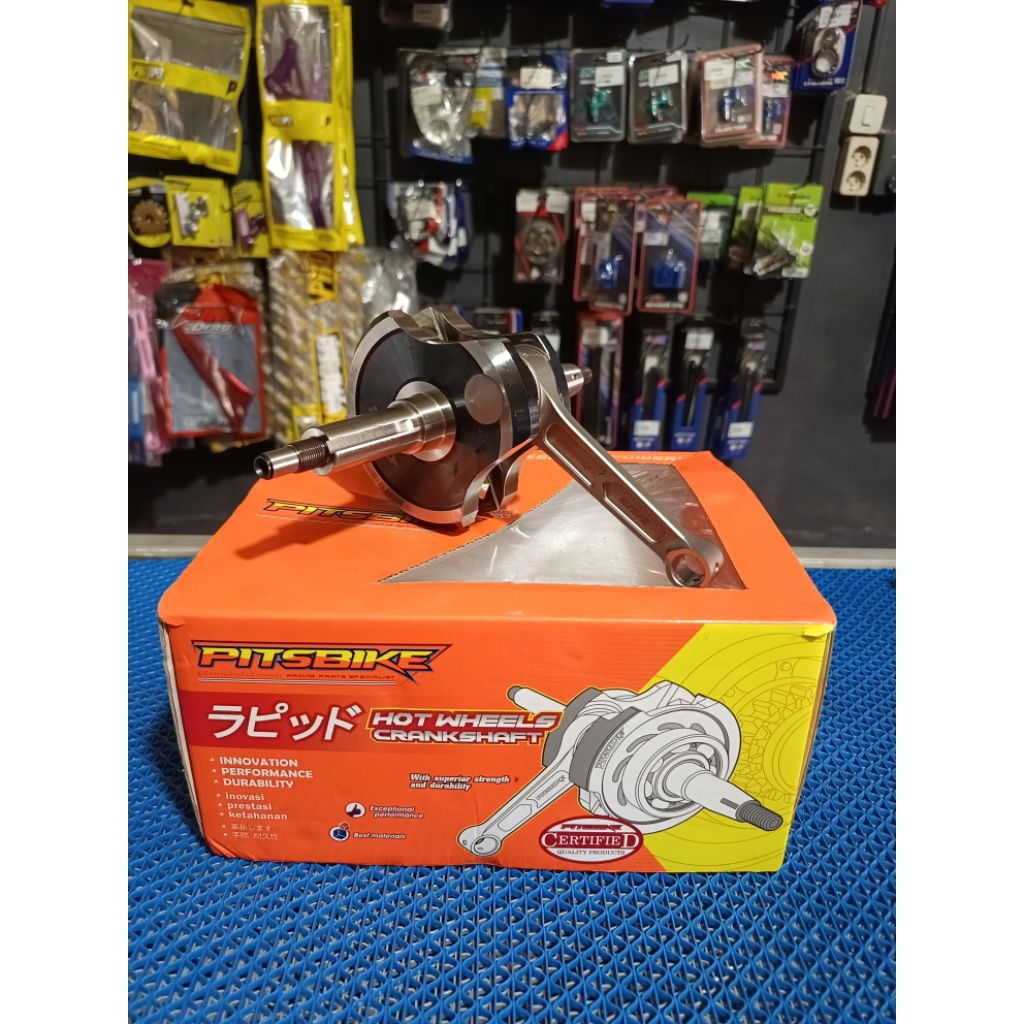 KRUK AS MX KING PITSBIKE TAIWAN CRANKSHAFT/ KRUK AS MXKING, JUPITER MX150 JACK+7.5MM PANJANG 111MM, 