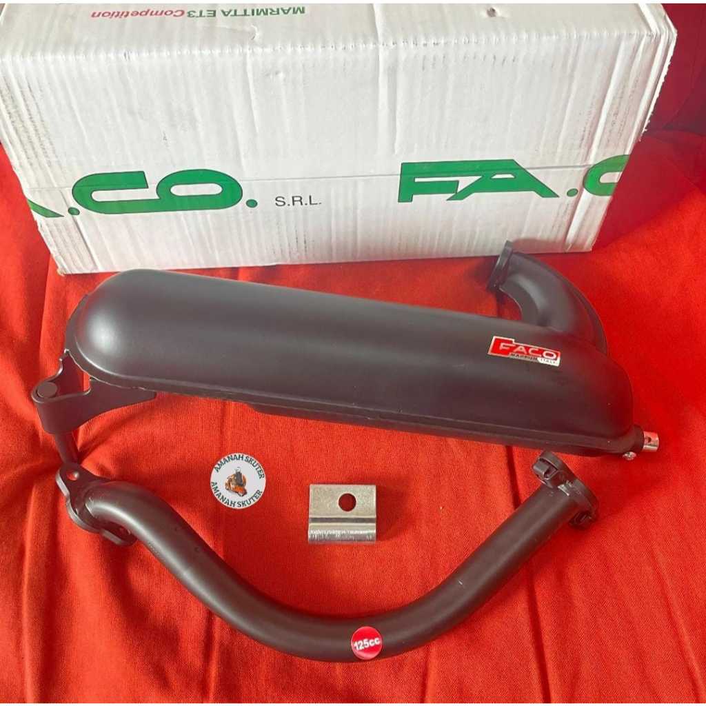 Knalpot Faco (Hitam) utk vespa Smallframe Pts dkk
