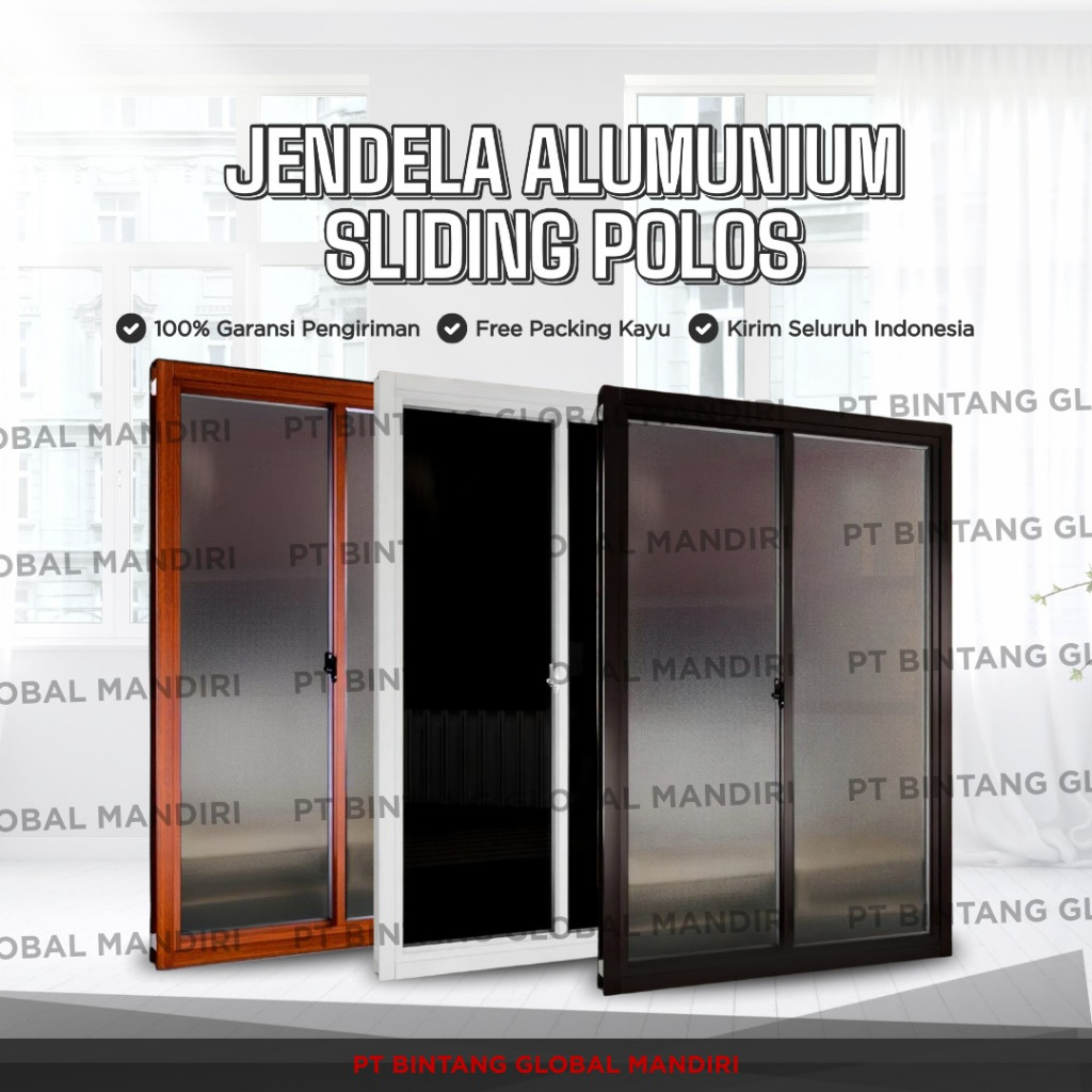 INOVASI KONTRUKSI - (JENDELA ALUMINIUM SLIDING T80 X L50 - 120 4inch) SET JENDELA ALUMINIUM MODERN L