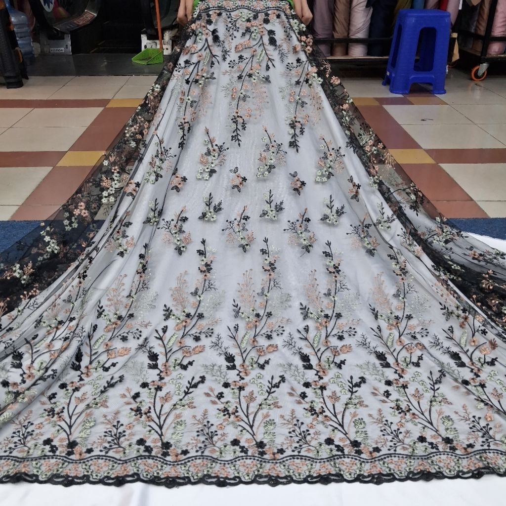 BAHAN KAIN TILLE BORDIR SULAM // BORDIR SULAM PREMIUM100%