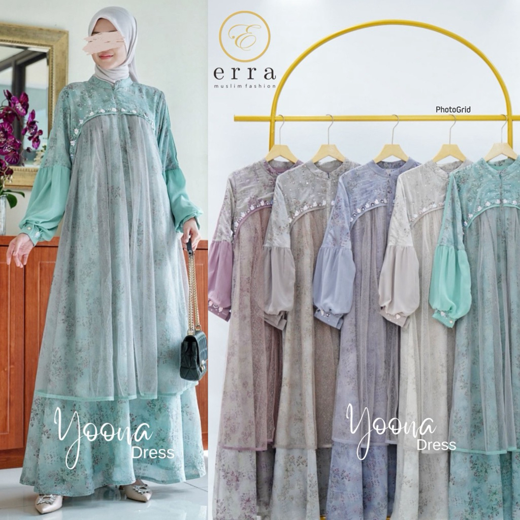 YOONA DRESS BY ERRA.ID/gamis pesta dan kondangan/superr mewah dan elegant/bisa cod