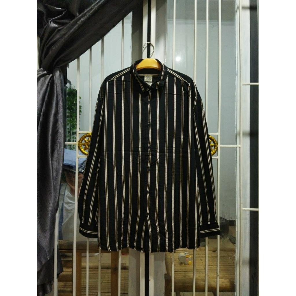 kemeja rayon WHO AU California original XL garis-garis casual pria murah terlaris