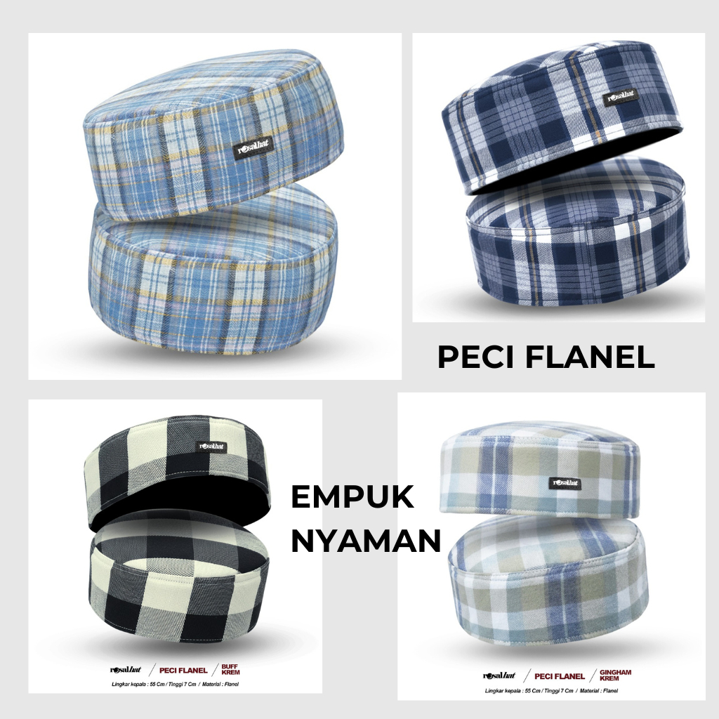 Peci Empuk, Nyaman, & Keren untuk Pria Dewasa - Peci Flanel ROSAL