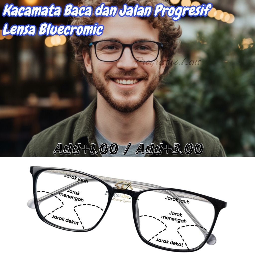 frame kacamata lensa progressive antiradiasi photocromic model kotak 8252 | kacamata baca dan jalan 