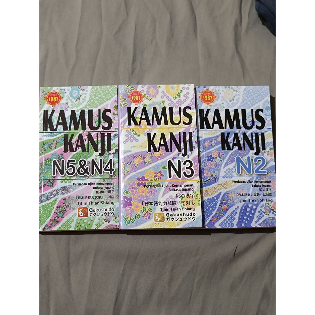 Paket 3pcs Buku Kanji Gakushudo ORI (Second) N5&N4, N3, N2