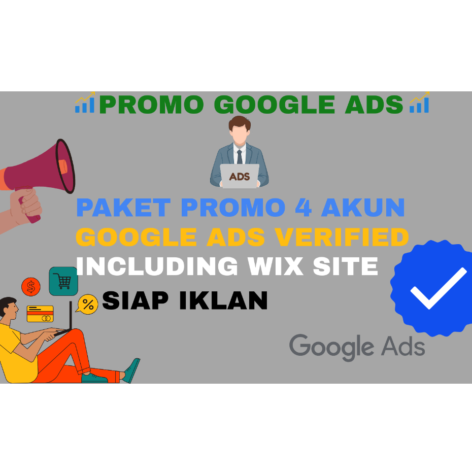 PAKET PROMO 4 Akun Google Ads Verified + Include Wixsite Siap Jalan