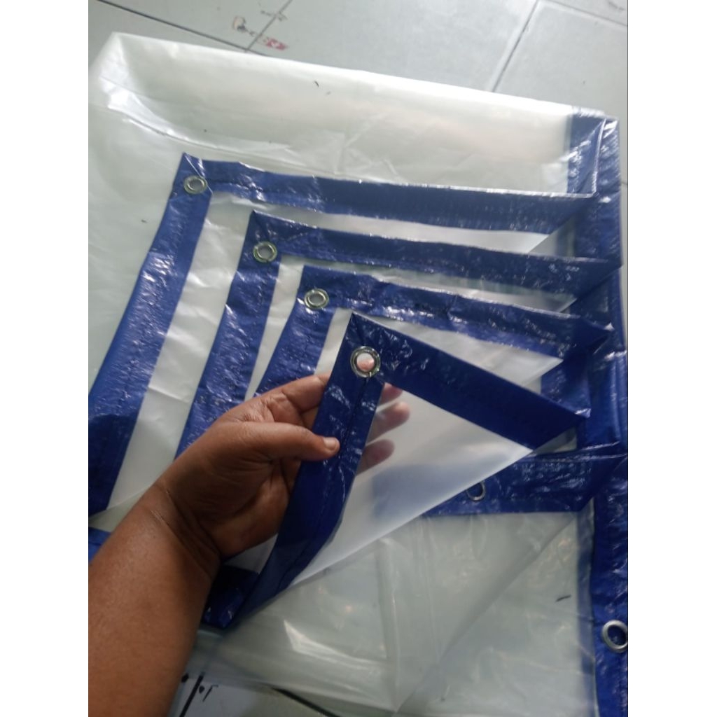 terpal plastik bening uv 200 micron 4x2 4x3 4x4 4x5 4x6 4x7 4x8 4x9 4x10  plastik uv bening TRANSPAR