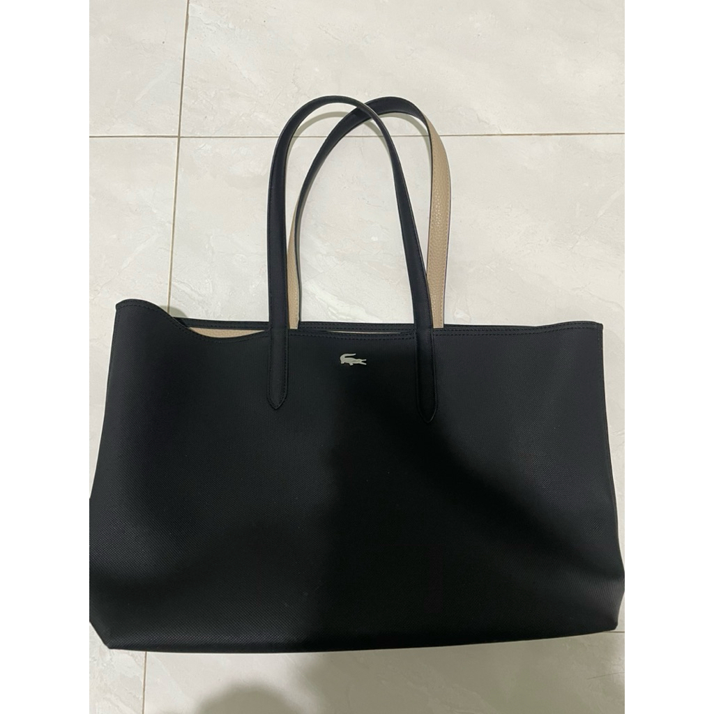 TAS LACOSTE ORI Anna Reversible Tote PRELOVED (baru di pakai 2 mingguan)