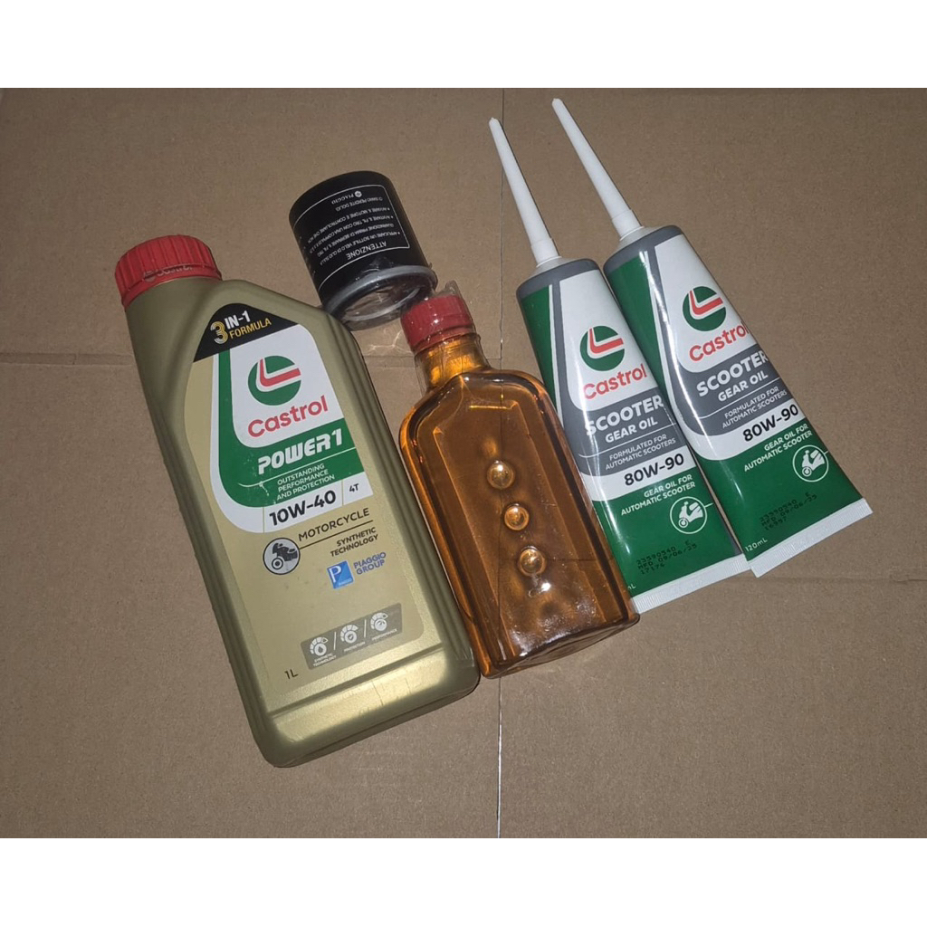 PAKET GANTI OLI MESIN OLI GARDAN FILTER OLI VESPA MATIC 3V IGET