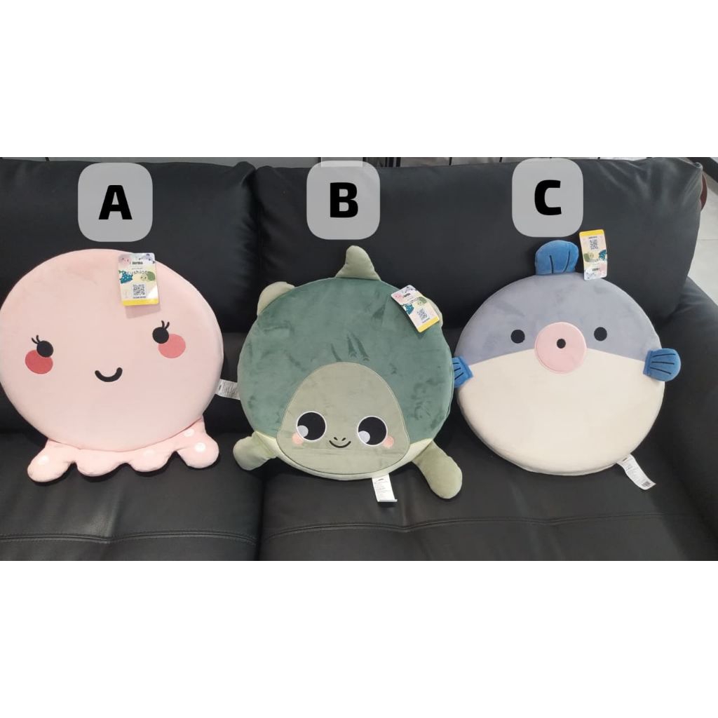 Boneka informa/informa 40cm bantal sofa puffer fish animal round/cushion teardrop pink