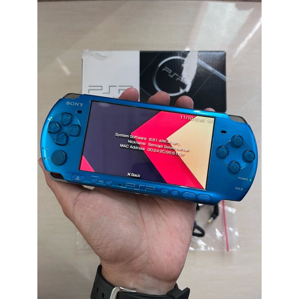 Sony Psp 3000 / Psp Slim 3000 Vibrant Blue Original / Psp 3000 Biru 32GB Fullgame