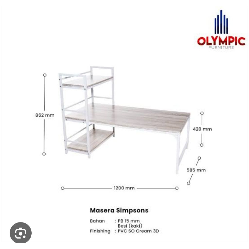 meja laptop lesehan rangka besi olympic promo