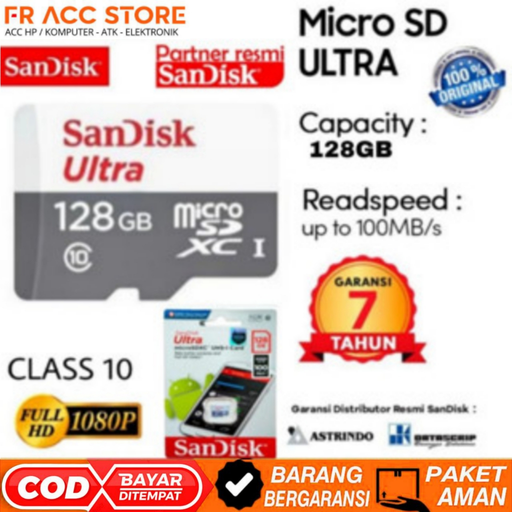 Memory card 128GB Sandisk Ultra Class 10 Original MMC 128GB Sandisk