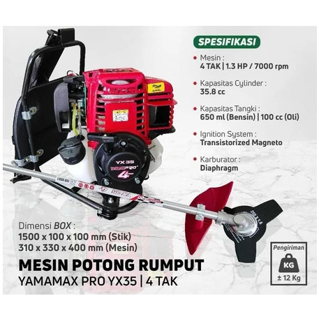 Mesin Potong Rumput Yamamax 4 Tak Irit Bahan Bakar (NRT-MPR4T)