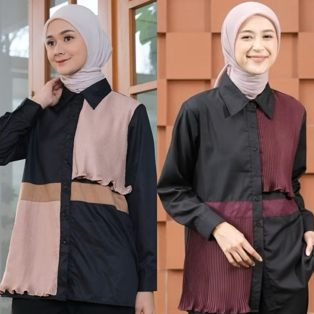 Kemeja wanita AZRIL PLISKET TOP by DYA_ID