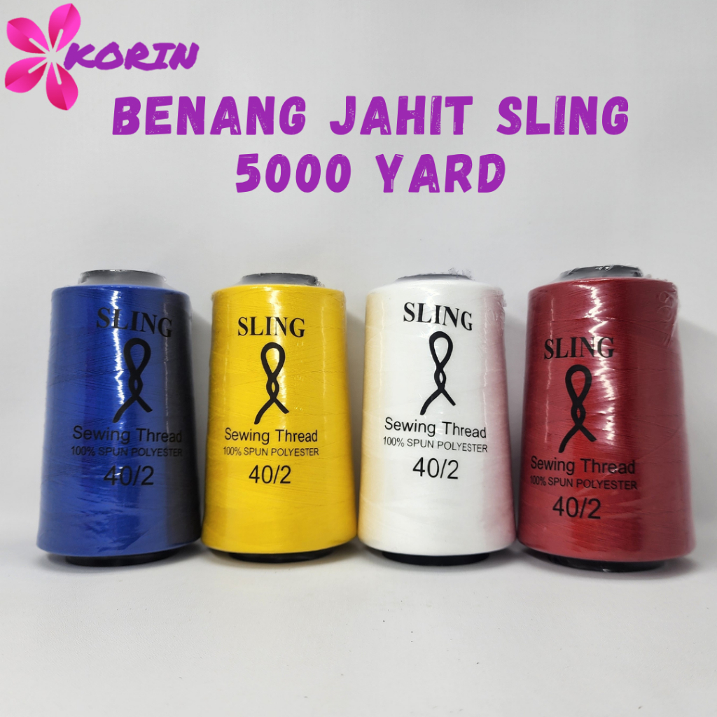 BENANG JAHIT SLING 5000 YARD 40/2 SPUN POLYESTER / BENANG JAHIT / 100% SPUN POLYESTER