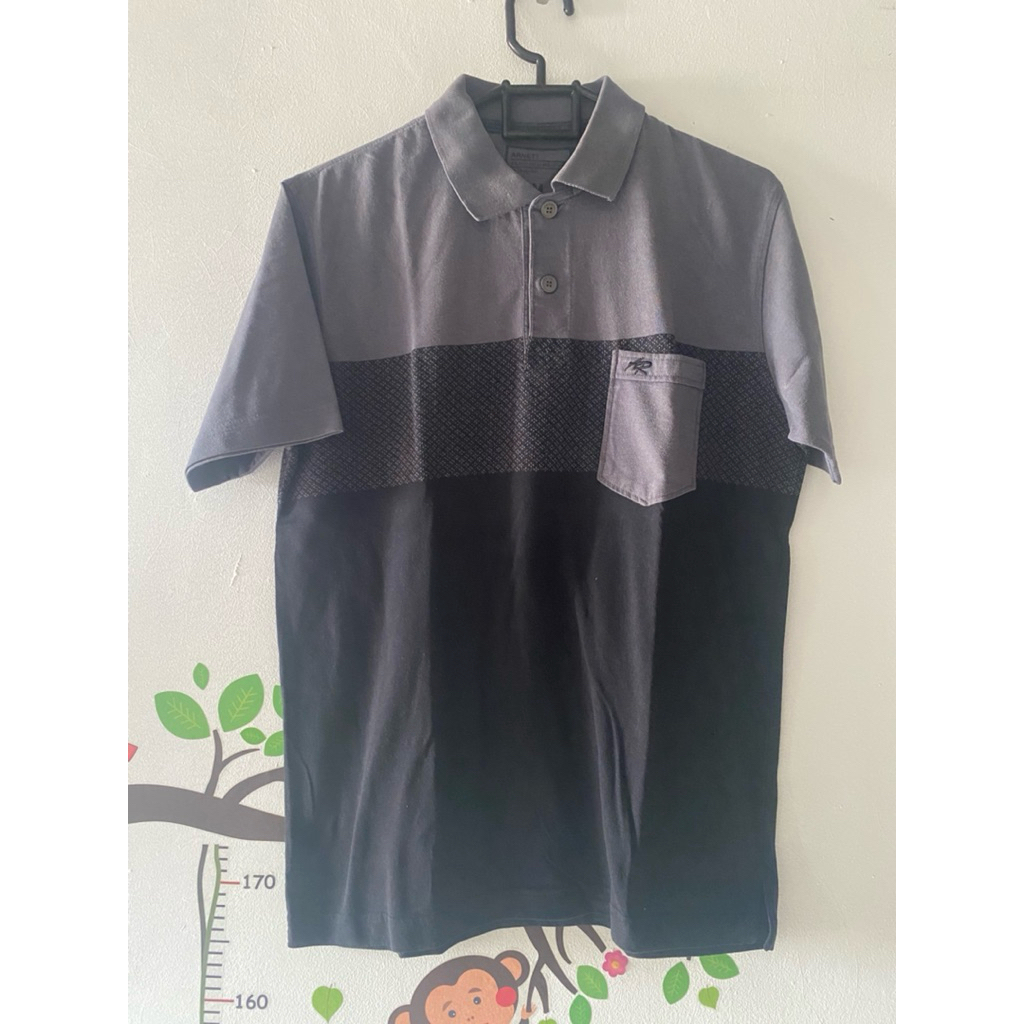 arnett polo shirt black grey