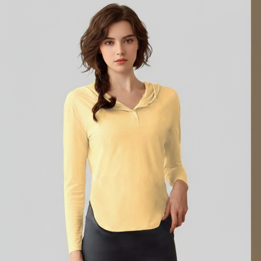 ATASAN TANGAN PANJANG HOODIE KAOS LENGAN PANJANG WANITA MERAH PUTIH