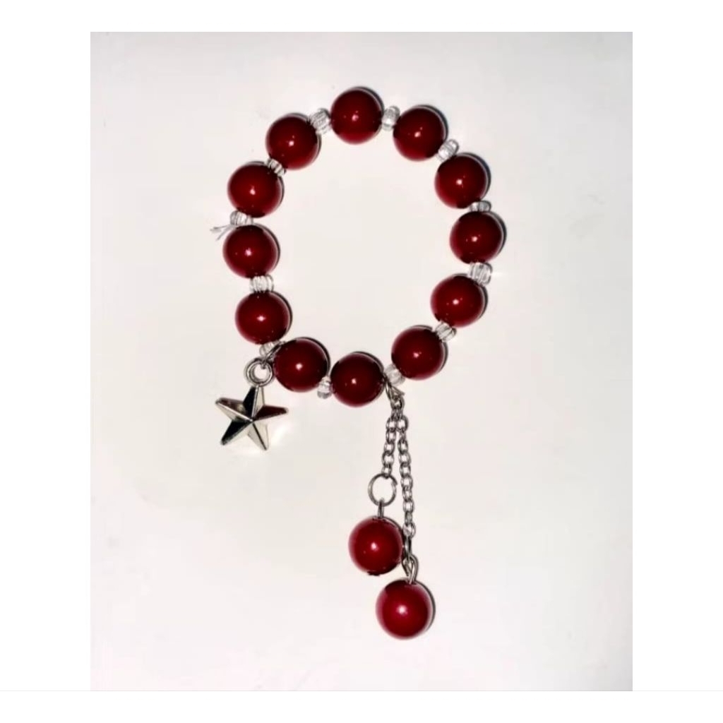 gelang batu maroon renteng@6pcs