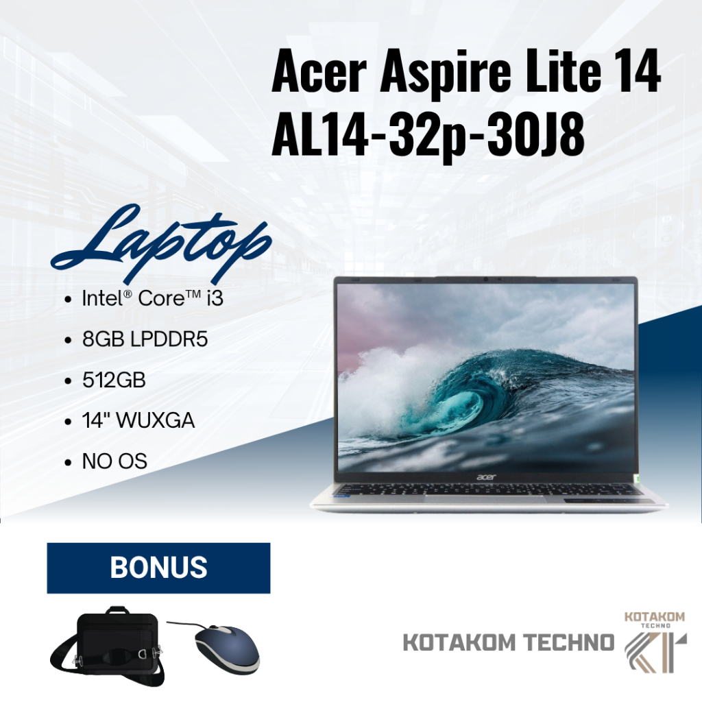LAPTOP Acer Aspire Lite 14 AL14-32p-30J8 / RAM 8GB / SSD 512GB / 14 INCH / NO OS