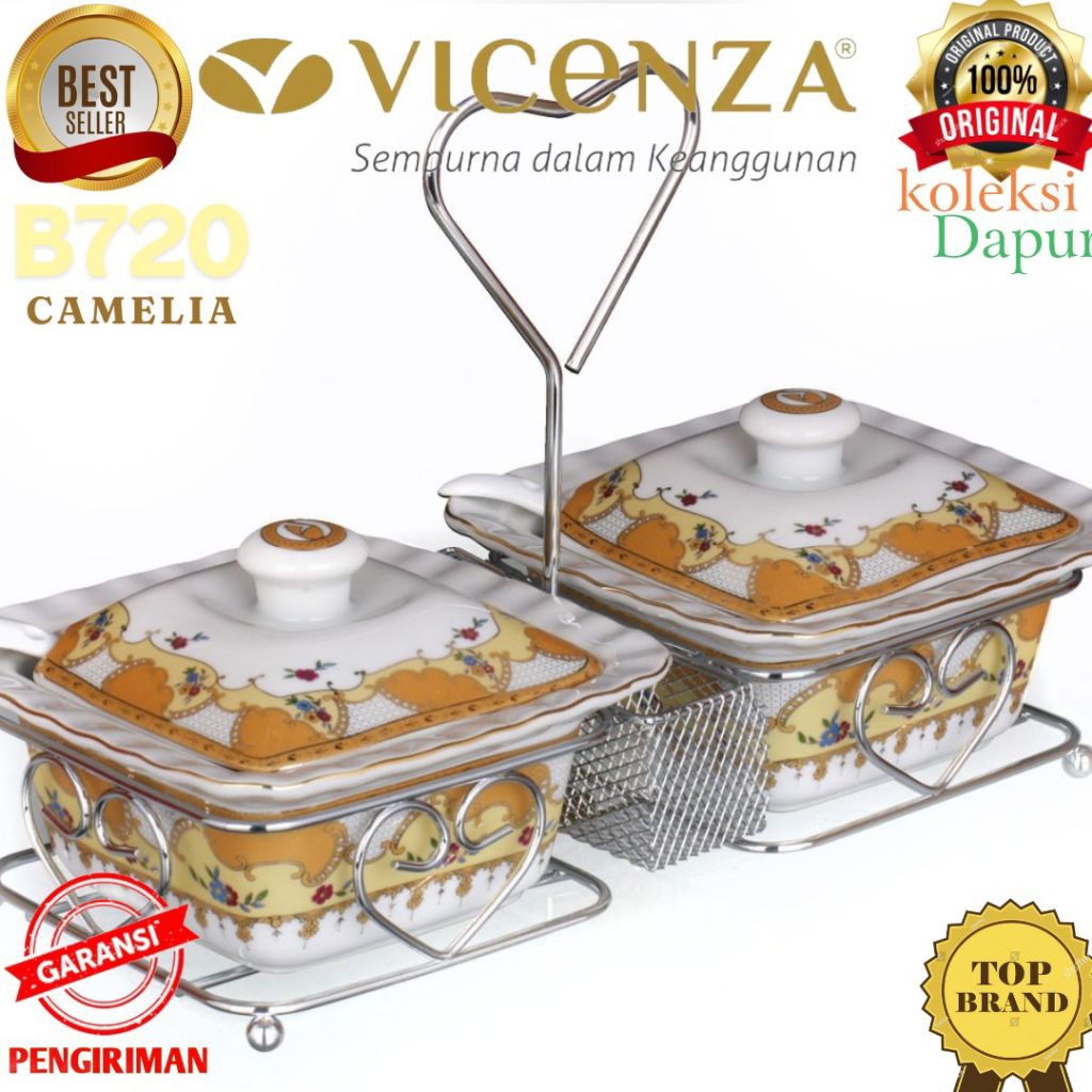 Tempat sambal kotak VICENZA B720 wadah saji tempat saos dan tempat bumbu camelia square jar, prasman