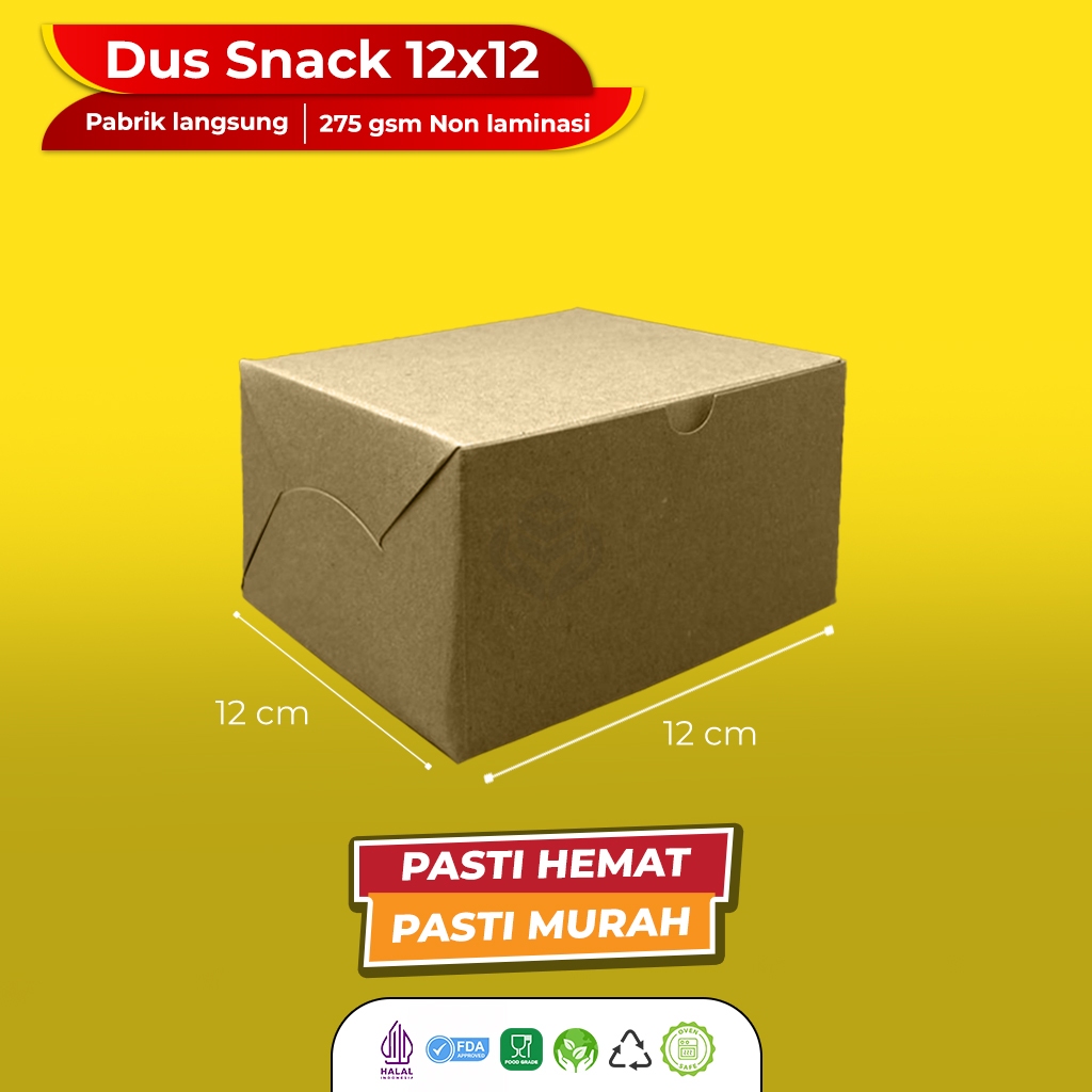 Box Snack 12x12 Snack Box 12x12 Dus 12X12X7 (B43K1-Non Laminasi)